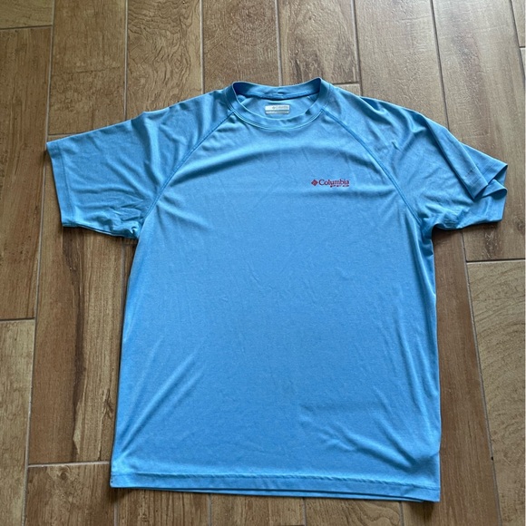 Columbia PFG Blue Short Sleeve Athletic Shirt Men's Large - Picture 2 of 8